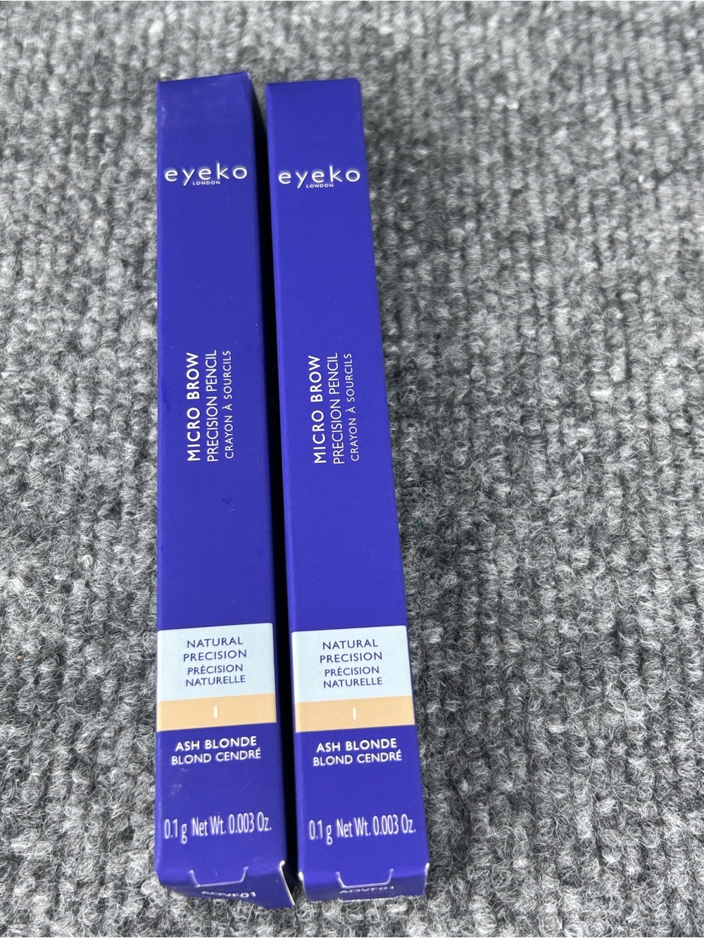 TWO Eyeko Micro Brow Precision Pencil Eyebrow Definer in #1 Ash Blonde NIB